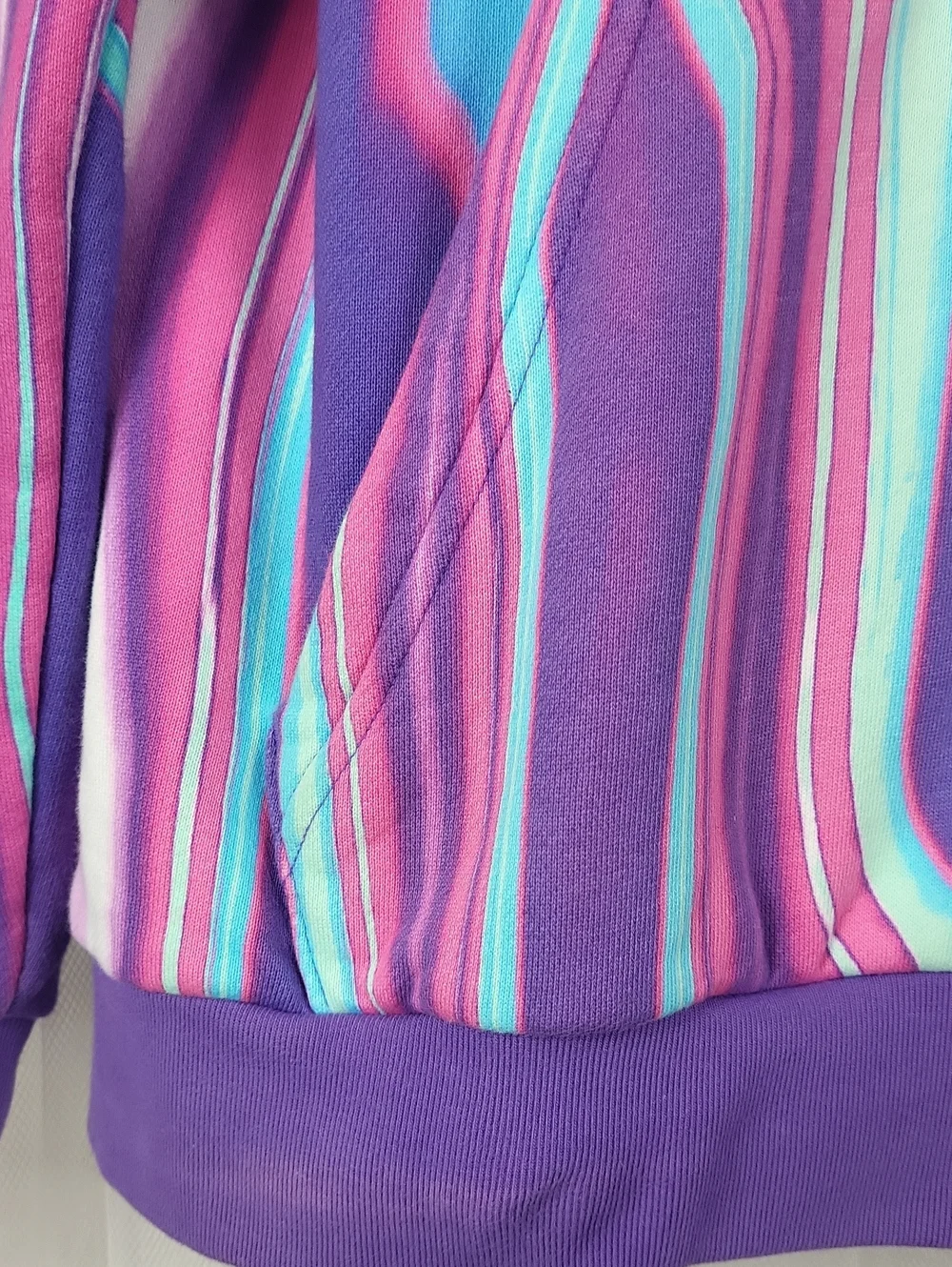 adidas Hyperreal Allover Print Hoodie Purple Men's Sweatshirt. Size S